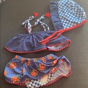 Matilda Jane swim suit & bonnet NWOT 6-12 months
